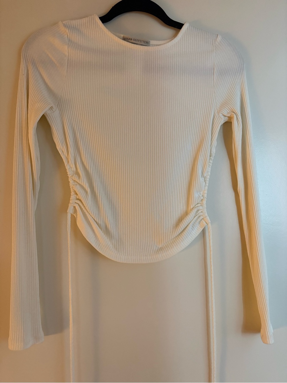 Urban Outfitters Cream Ribbed Long Sleeve Top